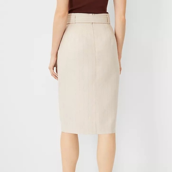 Ann Taylor NWT Coral Red Belted Button Wrap Pencil Skirt Curvy Fit Size 4 - Picture 11 of 12